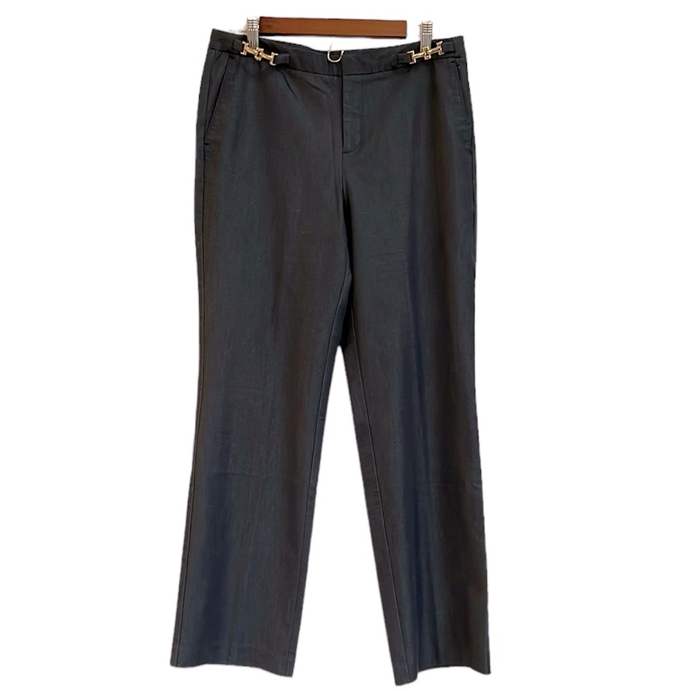 DANA BUCHMAN LOOSE FIT TROUSERS GRAY SIZE 8 SHORT